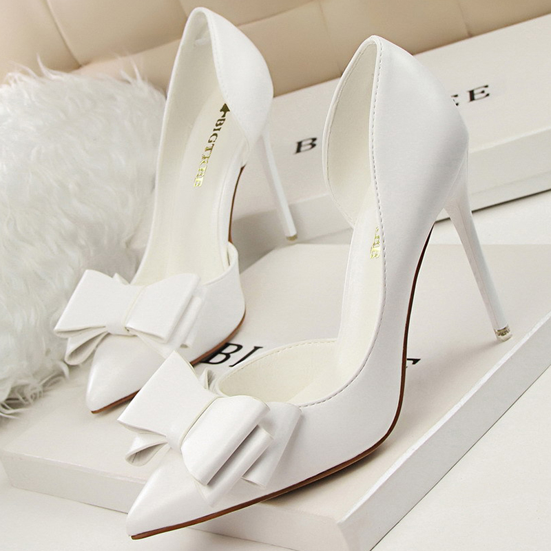 Shoe Tree - BIGTREE Ayakkabılar Fiyonklu Kadın Stiletto Topuklu